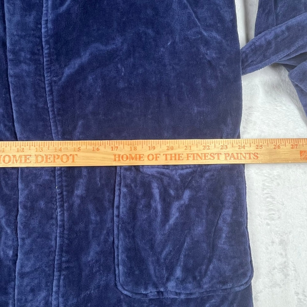 Polo Ralph Lauren Terry Cloth Belted Bathrobe Men's S/M Navy Blue Pony Logo - Picture 9 of 14